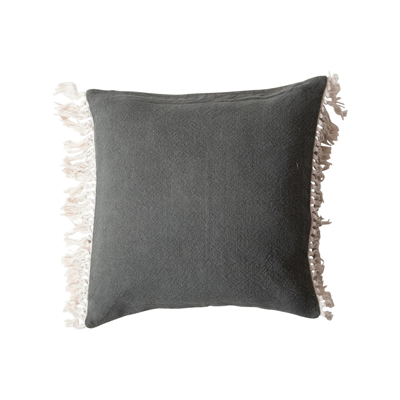 Hello Honey® 20" Teal Soft Cotton Pillow with Fringe